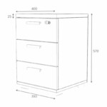 Συρταριέρα γραφείου επαγγελματική Venturo Megapap χρώμα ανθρακί - φυσικό οξιάς 39x40x57εκ. - Image 5