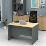 Γραφείο επαγγελματικό Venturo Megapap χρώμα ανθρακί - φυσικό οξιάς 120x80x75εκ. - Image 3