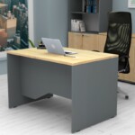 Γραφείο επαγγελματικό Venturo Megapap χρώμα ανθρακί - φυσικό οξιάς 120x80x75εκ. - Image 4