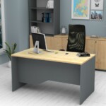 Γραφείο επαγγελματικό Venturo Megapap χρώμα ανθρακί - φυσικό οξιάς 150x80x75εκ. - Image 3