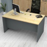 Γραφείο επαγγελματικό Venturo Megapap χρώμα ανθρακί - φυσικό οξιάς 150x80x75εκ. - Image 4