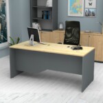 Γραφείο επαγγελματικό Venturo Megapap χρώμα ανθρακί - φυσικό οξιάς 180x80x75εκ. - Image 4