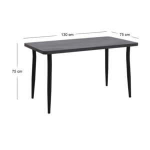 Τραπέζι Levico Megapap Mdf - μεταλλικό χρώμα σκούρο γκρι σκυροδέματος 130x75x75εκ. - Image 6