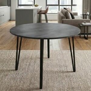 Τραπέζι Zeno Megapap χρώμα σκούρο γκρι σκυροδέματος Ø110x73