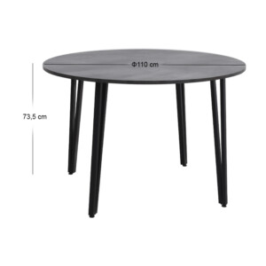 Τραπέζι Zeno Megapap χρώμα σκούρο γκρι σκυροδέματος Ø110x73,5εκ. - Image 6