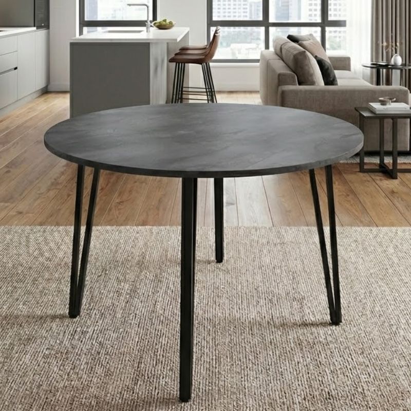 Τραπέζι Zeno Megapap χρώμα σκούρο γκρι σκυροδέματος Ø110x73 Τραπέζι Zeno Megapap χρώμα σκούρο γκρι σκυροδέματος Ø110x73