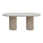 Τραπέζι Hazar Megapap Mdf χρώμα travertine - sandstone 180x90x77εκ. - Image 4