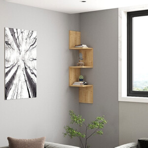 Ραφιέρα τοίχου Zikzak Megapap χρώμα sapphire oak 25x25x105,4εκ. - Image 3