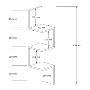 Ραφιέρα τοίχου Zikzak Megapap χρώμα sapphire oak 25x25x105,4εκ. - Image 5