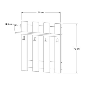 Κρεμάστρα τοίχου Carina Megapap χρώμα sapphire oak 70x18x70εκ. - Image 3