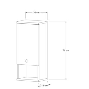Ντουλάπι μπάνιου επιτοίχιο Mis Megapap χρώμα καρυδί 30x21,8x71εκ. - Image 3