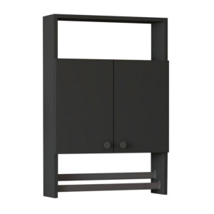 Ντουλάπι μπάνιου επιτοίχιο Ela Megapap χρώμα ανθρακί 60x15x87εκ. - Image 2