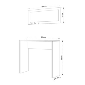 Κονσόλα με καθρέπτη Cosenza Megapap χρώμα oak 80x30x82εκ. - Image 4