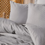 Σετ παπλωματοθήκη Plaid Cotton Box 3 τμχ Μονή (160x220) χρώμα γκρι - Image 2