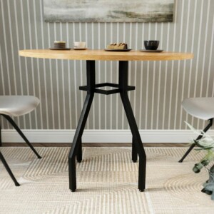 Τραπέζι Roma Megapap χρώμα pine oak Ø80x75εκ. - Image 3