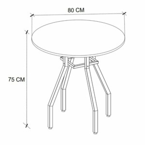 Τραπέζι Roma Megapap χρώμα pine oak Ø80x75εκ. - Image 5