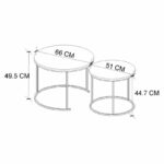 Τραπεζάκι σαλονιού σετ 2 τμχ Hilal Megapap χρώμα pine oak Ø66x49,5εκ. - Image 5