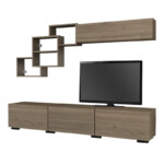 Σύνθεση τηλεόρασης Free Megapap χρώμα καρυδί 210x35x38εκ. - Image 4