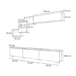 Σύνθεση τηλεόρασης Free Megapap χρώμα καρυδί 210x35x38εκ. - Image 5