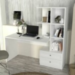 Γραφείο εργασίας Mantra Megapap χρώμα λευκό 150x60x152εκ. - Image 2