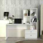 Γραφείο εργασίας Mantra Megapap χρώμα λευκό 150x60x152εκ. - Image 5