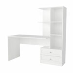 Γραφείο εργασίας Mantra Megapap χρώμα λευκό 150x60x152εκ. - Image 6