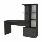 Γραφείο εργασίας Mantra Megapap χρώμα ανθρακί 150x60x152εκ. - Image 5