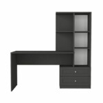 Γραφείο εργασίας Mantra Megapap χρώμα ανθρακί 150x60x152εκ. - Image 6