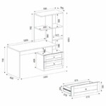 Γραφείο εργασίας Mantra Megapap χρώμα ανθρακί 150x60x152εκ. - Image 7