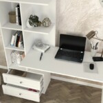 Γραφείο εργασίας Mantra Megapap χρώμα λευκό 150x60x152εκ. - Image 4