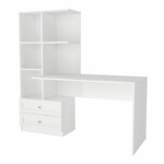 Γραφείο εργασίας Mantra Megapap χρώμα λευκό 150x60x152εκ. - Image 6