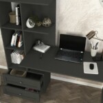 Γραφείο εργασίας Mantra Megapap χρώμα ανθρακί 150x60x152εκ. - Image 4