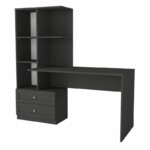 Γραφείο εργασίας Mantra Megapap χρώμα ανθρακί 150x60x152εκ. - Image 6