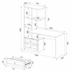 Γραφείο εργασίας Mantra Megapap χρώμα ανθρακί 150x60x152εκ. - Image 8