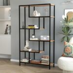 Βιβλιοθήκη Larissa Megapap χρώμα μαύρο - pine oak 90x30x159εκ.