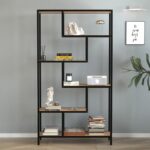 Βιβλιοθήκη Larissa Megapap χρώμα μαύρο - pine oak 90x30x159εκ. - Image 3