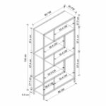 Βιβλιοθήκη Larissa Megapap χρώμα μαύρο - pine oak 90x30x159εκ. - Image 6