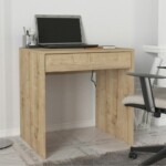 Γραφείο εργασίας Mida Megapap χρώμα sapphire oak 72x60x73