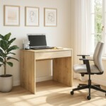 Γραφείο εργασίας Mida Megapap χρώμα sapphire oak 72x60x73,8εκ. - Image 4