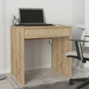 Γραφείο εργασίας Mida Megapap χρώμα sapphire oak 72x60x73