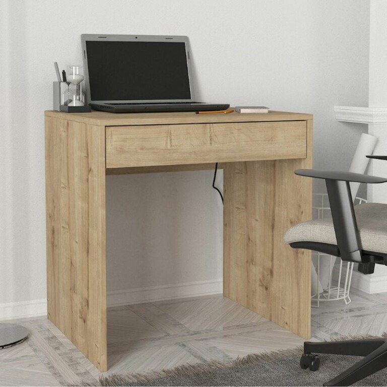 Γραφείο εργασίας Mida Megapap χρώμα sapphire oak 72x60x73