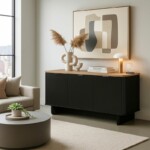 Μπουφές Bohema Megapap χρώμα μαύρο - sepet oak 180x47x76,6εκ. - Image 6