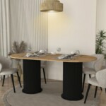 Τραπέζι Bohema Megapap χρώμα μαύρο - sepet oak 180x90x77,7εκ. - Image 3