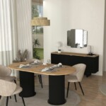 Τραπέζι Bohema Megapap χρώμα μαύρο - sepet oak 180x90x77,7εκ. - Image 4