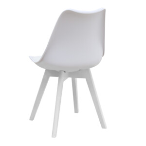 Καρέκλα τραπεζαρίας Viva Megapap PP - PU λευκό - ξύλινο λευκό πόδι 48,5x54x80εκ. - Image 4