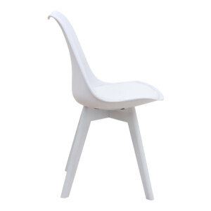 Καρέκλα τραπεζαρίας Viva Megapap PP - PU λευκό - ξύλινο λευκό πόδι 48,5x54x80εκ. - Image 6