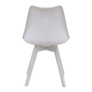 Καρέκλα τραπεζαρίας Viva Megapap PP - PU λευκό - ξύλινο λευκό πόδι 48,5x54x80εκ. - Image 7