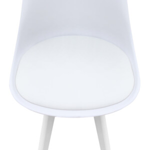 Καρέκλα τραπεζαρίας Viva Megapap PP - PU λευκό - ξύλινο λευκό πόδι 48,5x54x80εκ. - Image 8