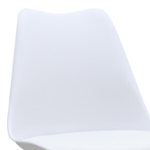 Καρέκλα τραπεζαρίας Viva Megapap PP - PU λευκό - ξύλινο λευκό πόδι 48,5x54x80εκ. - Image 9