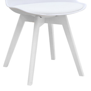 Καρέκλα τραπεζαρίας Viva Megapap PP - PU λευκό - ξύλινο λευκό πόδι 48,5x54x80εκ. - Image 10